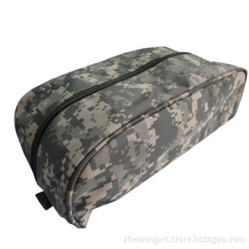 Promotional shoe bag with zipper closure